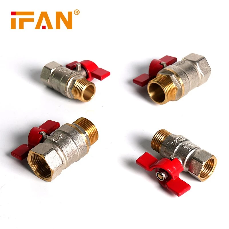 Butterfly Female Male Brass Valve
