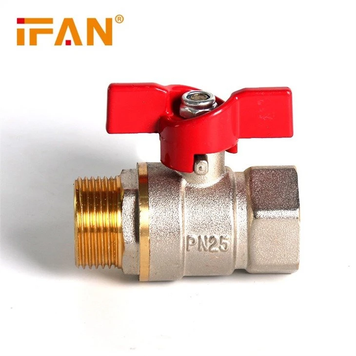 Butterfly Female+Male Brass Valve