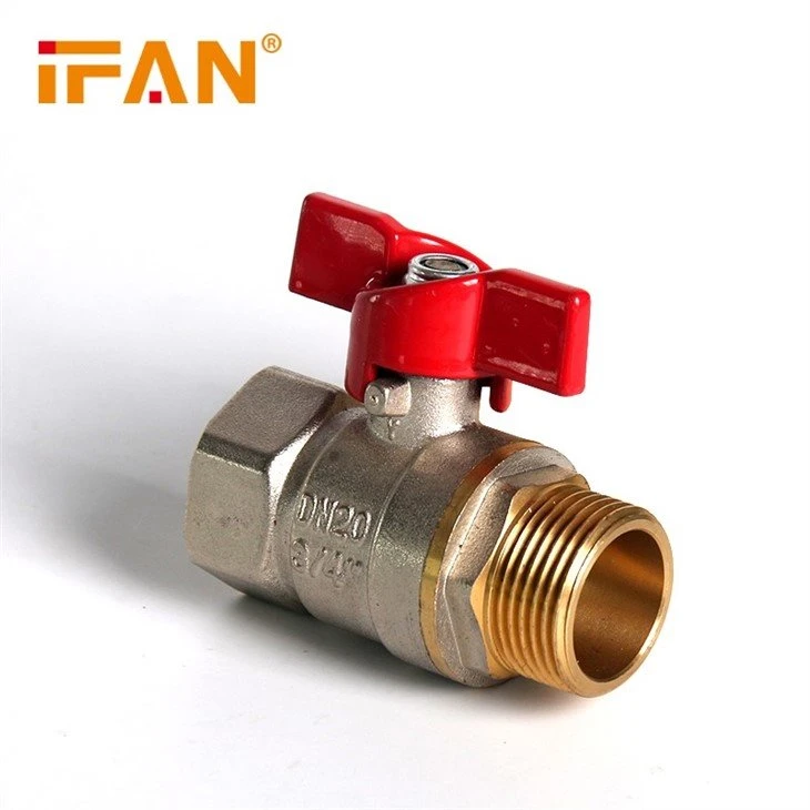 Butterfly Female+Male Brass Valve