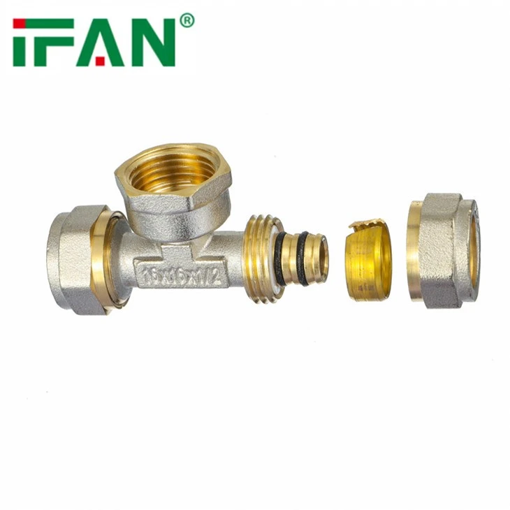 BrassFemale Tee PEX Compression Fitting