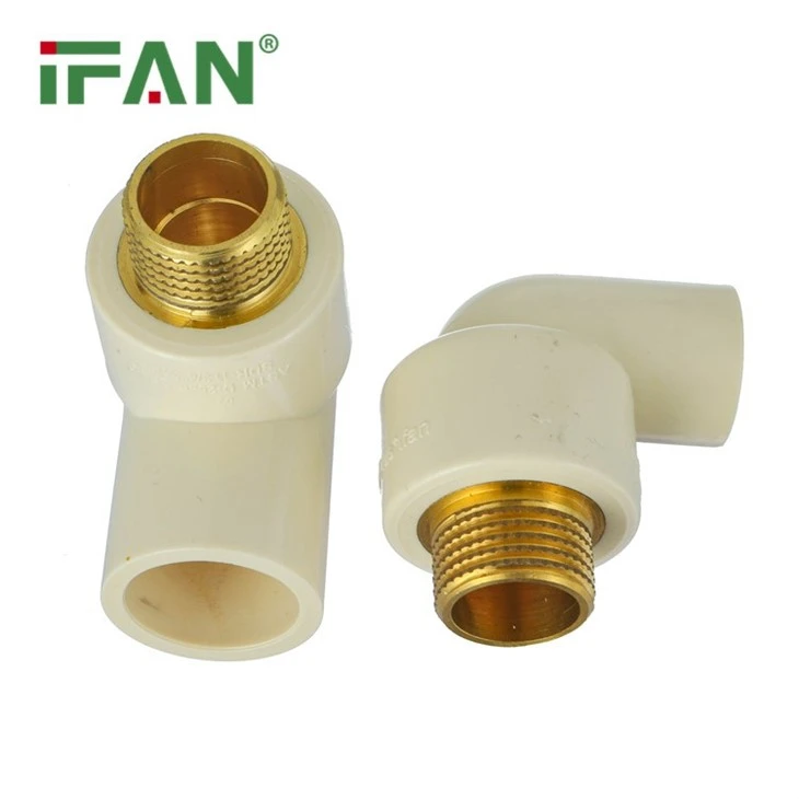 Beige CPVC Brass Elbow